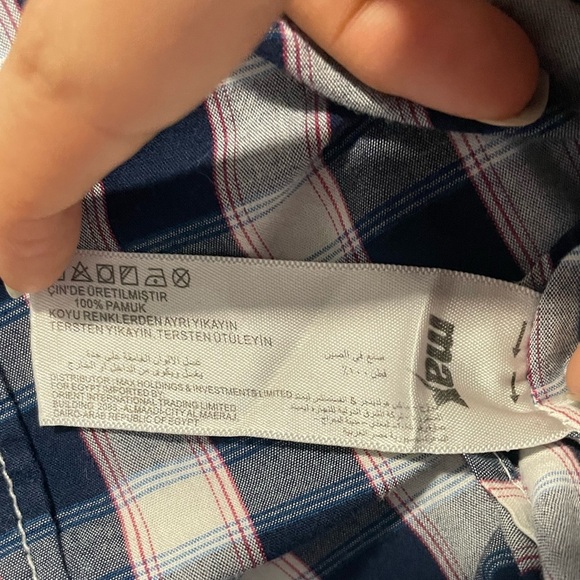 Max Blue  & White Short Sleeve Plaid Button Up Shirt - Picture 4 of 6